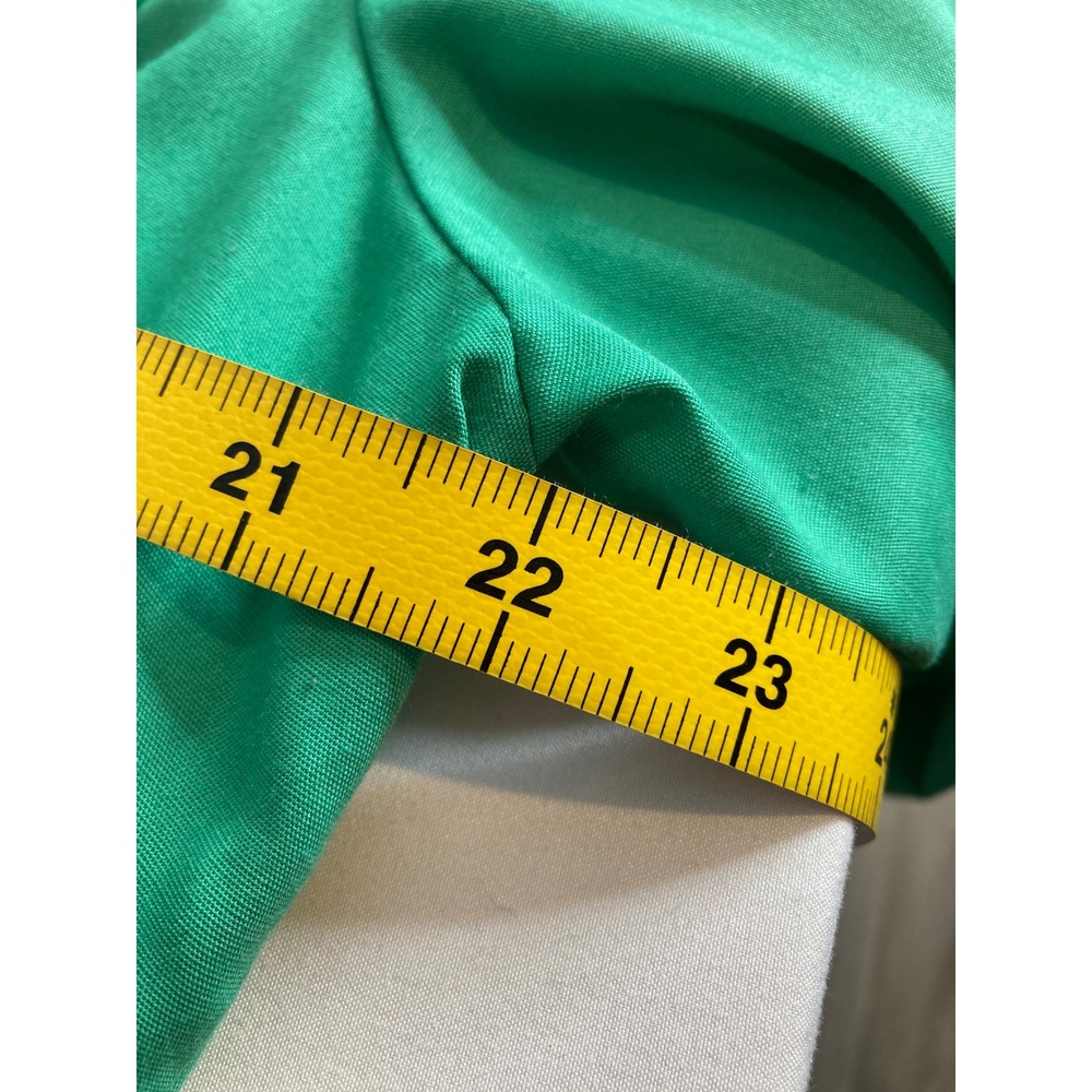 Vintage Paul Alfred LTD Green Midi Dress Sz 16 Belted Pockets‎ Career Secretary - Picture 4 of 11